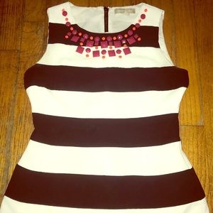 Striped and embellished work blouse